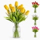 thumbnail image 1 of Ramos De 12 Tulipanes Artificiales Flor Decoración Tulipan amarillo Talla Única, 1 of 6