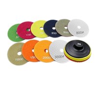 Ioensy - Kit De Almohadillas De Pulido De Piedra De Granito De 10 Piezas Con Almohadilla De Respaldo Para Molinillo De 3 Pulgadas