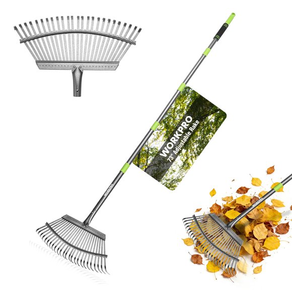 Rastrillo WORKPRO de mango largo ajustable de 185 cm
