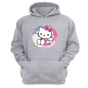 Genérico - Polerón Canguro Gatita Kitty Gris Claro Talla S Unisex