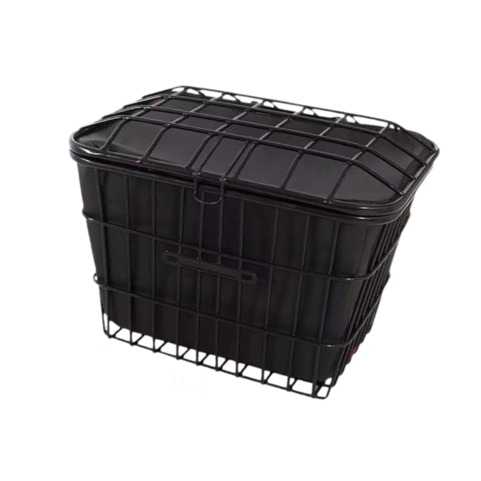 Magideal - Cesta Para Bicicleta Con Bolsillo Interior, Cesta Portátil Para Bicicleta, Cesta Para Guardar Bicicletas Fácil De Instalar Para Ciclismo Al Aire Libre S Con Tapa Frontal