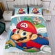 thumbnail image 4 of Super Mario Conjunto de sábanas temático, trío de piezas, cómodo y amigable con la piel, diseño único, regalo de decoración para el hogar para familiares, amigos y fans,173cm *218cm, 4 of 6