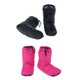 thumbnail image 4 of 2 Pares De Pantuflas De Plumón De Ganso Blanco Botines Cálidos De Invierno Negro XL + Rosa Rojo L, 4 of 5