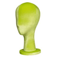 Ioensy - Cabeza Femenina Maniquí Sombrero Peluca Soporte De Exhibición Para Auriculares Gafas Sombrero De Halloween Verde