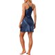 thumbnail image 3 of INSPIRE CHIC Camisón de Satén para Mujer sin Mangas con Espalda Cruzada Vestido de Dormir con Tirantes Ajustables Cuello en U Mini Ropa de Casa S Azul Marino, 3 of 6