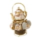 thumbnail image 5 of Juego De Té De Porcelana, Taza De Café/taza De Té, Platillo, Cucharas, Tetera Y Estante De Almacenamiento, 5 of 5