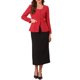 thumbnail image 2 of INSPIRE CHIC Blazers de Negocios Casual para Mujeres con Botones, Cuello Redondo, Manga Larga, Chaquetas de Oficina con Bolsillos M Rojo, 2 of 6