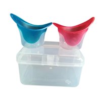 Ioensy - 2 Vasos De Silicona Para Lavado De Ojos, Suaves, Para Eliminar El Polvo, Color Rojo Y Azul.