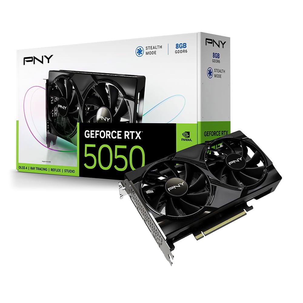 Tarjeta Gráfica Pny Nvidia Geforce Rtx 5050 De Doble Ventilador 8gb Gddr6