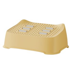 Magideal - Reposapiés Debajo Del Escritorio Reposapiés Curvo Antideslizante Cómodo Taburete Para Inodoro Taburete Portátil Para Pies Debajo Del Escritorio Reposa , Amarillo