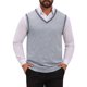 thumbnail image 1 of INSPIRE CHIC Chaleco de Suéter para Hombre Cuello en V Jersey Sin Mangas Top M Gris Claro, 1 of 5