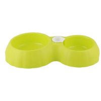Genérico - Cuenco Doble Para Perros Y Gatos Verde Plastico