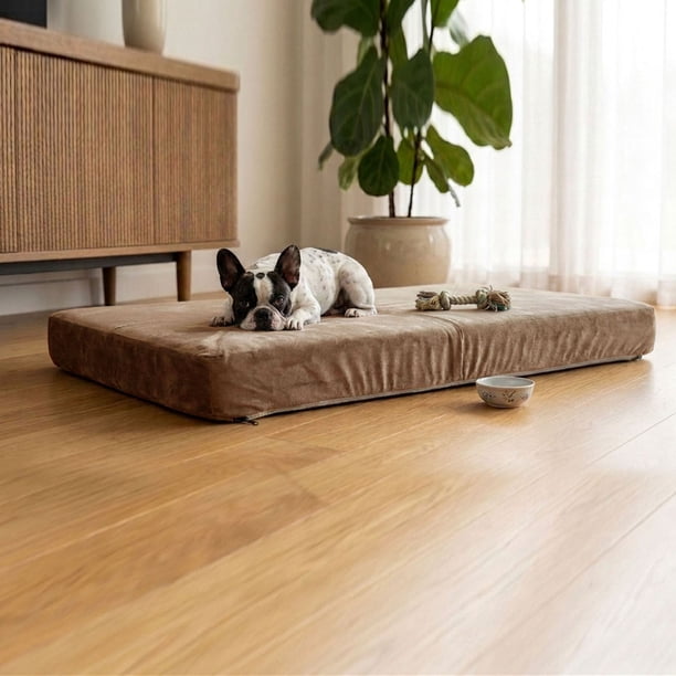 Colchón Para Mascotas Impermeable Velvet Beige 70X100 Cm