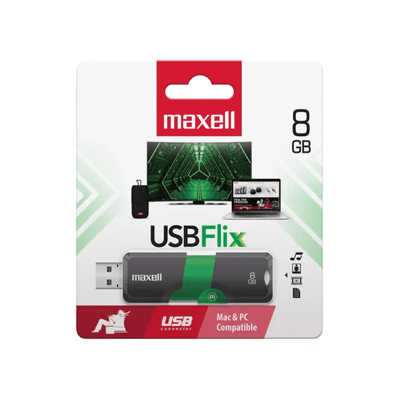 Pendrive Maxell Flix 8GB 2.0, verde, diseño liso