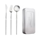 thumbnail image 1 of Juego De Utensilios De Viaje Desmontables, Utensilios Portátiles, 4 Uds., Para Picnic, Camping, Barbacoa, Cuchillo Plateado, 1 of 3