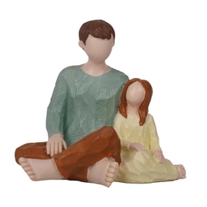 Bothyi - Figura De Resina Coleccionable, Estatua Navideña Para Sala De Estar, Chimenea, Interior, Padre E Hija