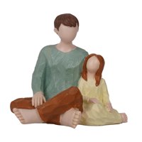 Bothyi - Figura De Resina Coleccionable, Estatua Navideña Para Sala De Estar, Chimenea, Interior, Padre E Hija