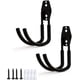 thumbnail image 1 of 2 Pack Garden Hose Holder Bestanteríaet Montaje en pared para tubería de almacenamiento, soporte para manguera de agua, gancho para colgar manguera de acero resistente negro con juegos de tornillos de, 1 of 6