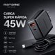 thumbnail image 5 of Cargador Pared Pd-l45 45w Gan Dual Usb-c/usb-a Con Cable, 5 of 6
