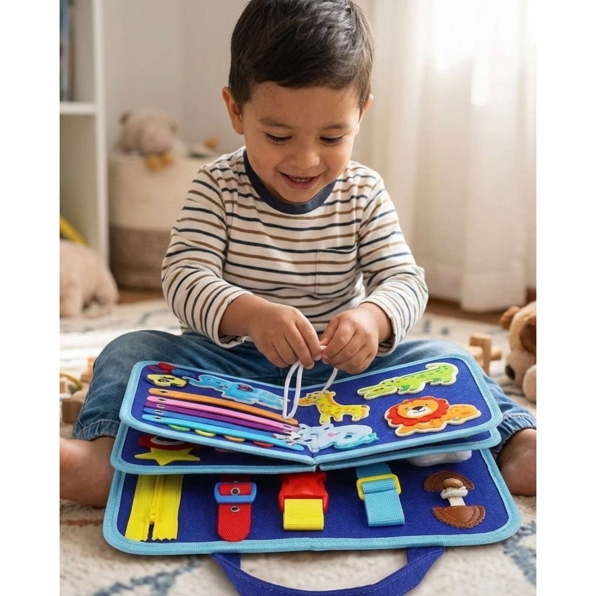 Imac Hogar - Libro Sensorial Montessori 3 En 1 Juguete Educativo Didáctico
