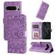 thumbnail image 1 of Funda tipo cartera FOXDOCK para Google Pixel 8 Pro , diseño girasol en relieve, cuero PU, cierre magnético, soporte y tarjetero, 1 of 5