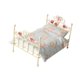 thumbnail image 2 of Cama De Casa De Muñecas A Escala 1/12, Cama De Hierro Tallado, Juego De Simulación, Cama Pequeña, Muebles Para Casa De Muñecas, Patrón Floral Azul, 2 of 3
