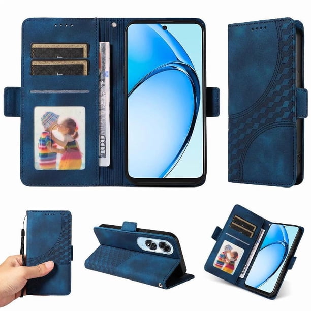 Carcasa FOXDOCK OPPO A60 4G de cuero PU, diseño acolchado clásico, protección contra caídas y rayones