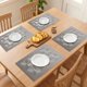 thumbnail image 3 of Juego de 6 Manteles Individuales de Plástico para Decoración de Mesa de Comedor, Lavables, con Patrón Cuadrangular Plata-Gris 45*30cm, 3 of 6