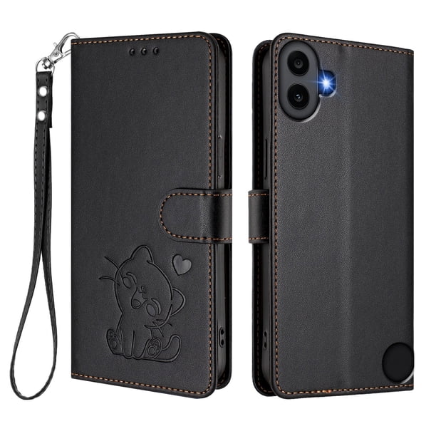 Funda Volteable tipo Billetera con Correa para Nothing CMF Phone 1, Negro