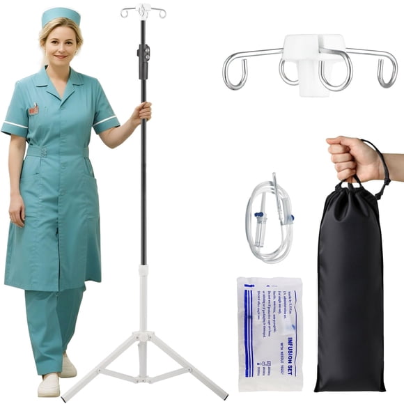 Telescópico portátil Crilealym de 4 polos con soporte para 4 bolsas IV