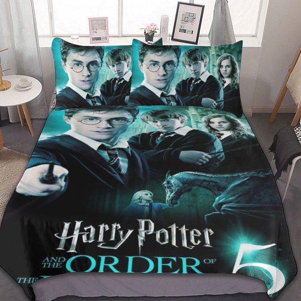 Harry Potter 3-Piece Bedding Set Warm And Comfortable Soft Duvet Cover Bed Set for Boys Girls Kids Adult Bedroom All Season