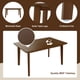thumbnail image 2 of Rustic Farmhouse Dining Table - Solid Wood Frame, Minimalist Modern Dining Table for Kitchen, Dining Room, Living Room, Walnut, 2 of 3