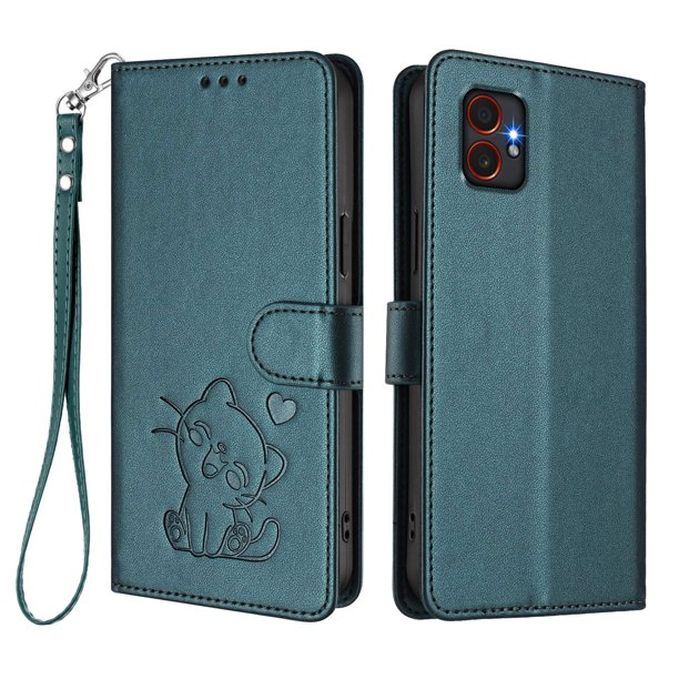 Funda Billetera Magnética para Samsung Galaxy Xcover 7 Pro, Verde Oscuro