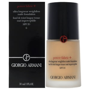 Giorgio Armani - Power Fabric Plus Base Mate Ingrávida De Larga Duración Spf 20 - 6 De Para Mujeres - Base De 1 Oz