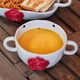 thumbnail image 4 of Tazón de sopa de lunares, taza de sopa de porcelana de 4,5 pulgadas, hermoso tazón de sopa con mango, cerámica de Seguridad blanca, Rosa Roja 3d, adecuado para microondas y hornos, 4 of 6