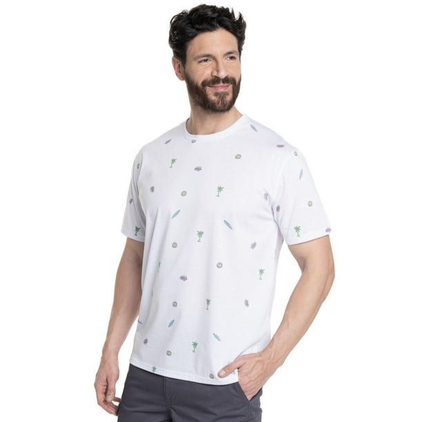 Polera Hombre Full Print Cuello Redondo
