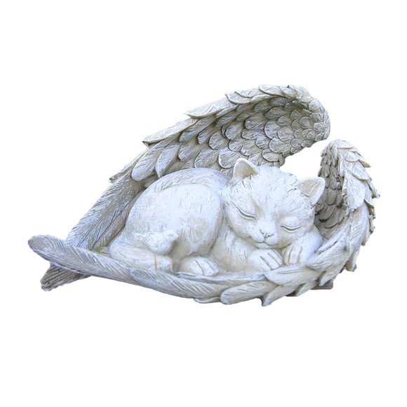 Estatua Conmemorativa Para Tumbas De Mascotas, Marcador De Tributo Para Lápida Al Aire Libre, Mascota Perdida, Ángel Y Gato