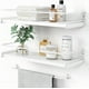 thumbnail image 1 of Forbena White Floating Shelves for Bathroom Organizer Over Toilet, Bathroom Shelves Wall Mounted with Towel Rack, Small Corner Wall Shelf for Bedroom Decor Kitchen Storage (White-Grey Set of 2), 1 of 3
