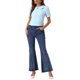thumbnail image 2 of INSPIRE CHIC Blusa con Cuello Peter Pan para Mujeres Regreso a Clases Jacquard Floral Manga Corta Abullonada Kawaii Talla XL Azul Claro, 2 of 6