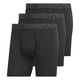 thumbnail image 1 of Calzoncillo bóxer adidas de microfibra para hombre, paquete de 3, color negro/ónix XXL, 1 of 3