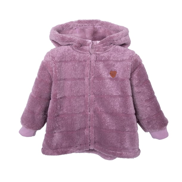 Polerón Bebé Niña Coral Fleece Suave con Cierre - Malva