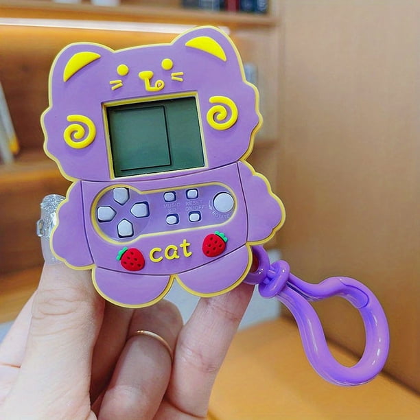 Cartoon Cute Game Keychain, Plastic Handheld Game Console, Classic Educational Toy Keychain, Mini Nostalgic Video Game Player Suitable For Jewelry And Accessories