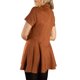 thumbnail image 3 of Jess de Meiko Vestido de Mujer Mangas Cortas Abotonado Cintura Baja Cuello Vestido Mini Acampanado L Naranja Quemado, 3 of 8