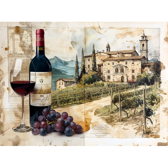 Rompecabezas Prime Time 1000 piezas Wine Vineyard Italy