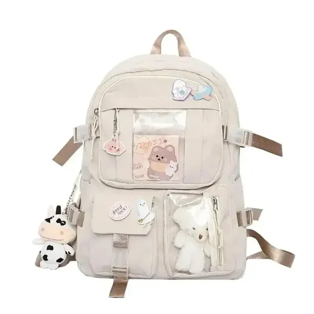 Girls Backpack Cute School Bags Student Teens Girls Pockets Women Laptop Backpack Harajuku Kids Waterproof Nylon Korean Leisure