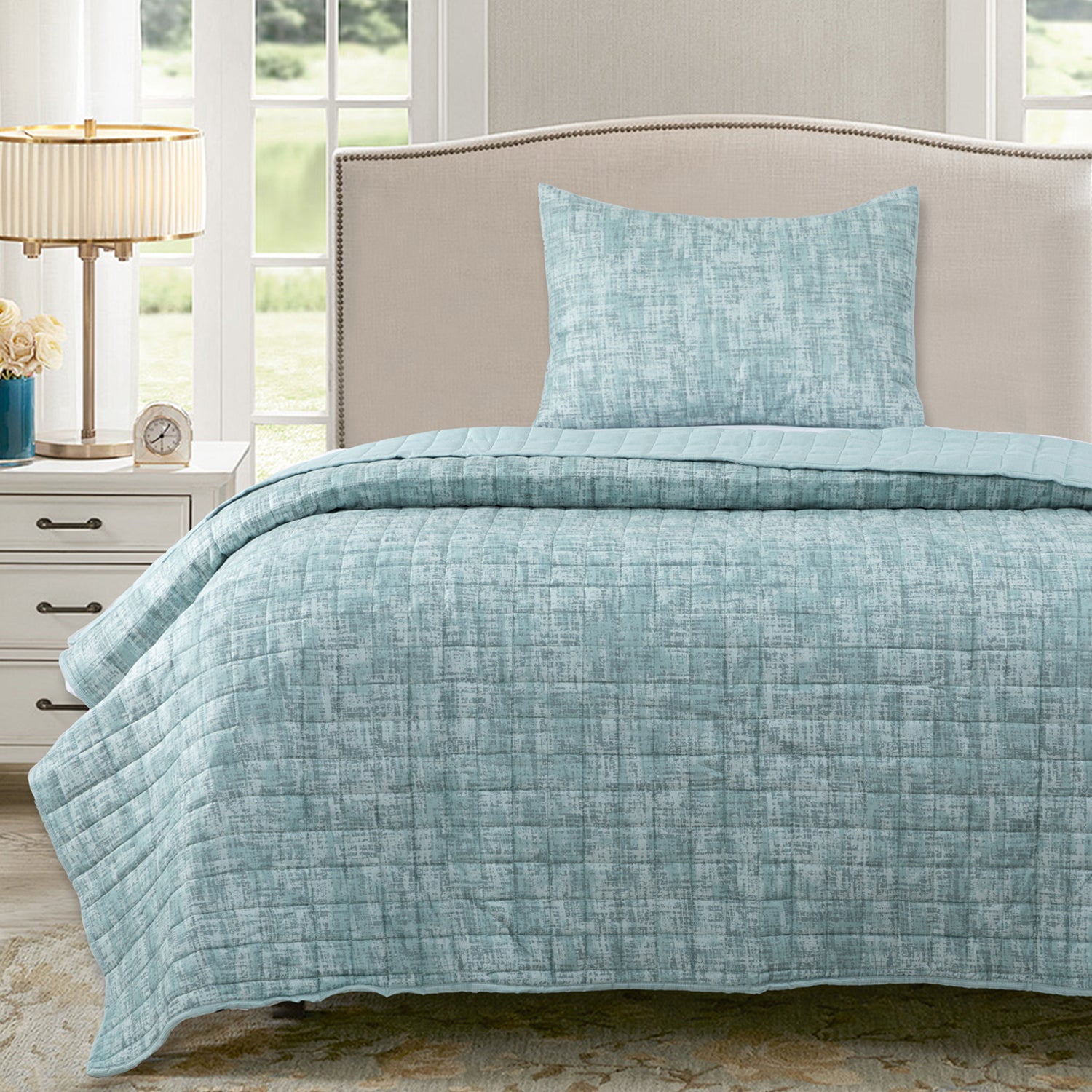 Dib - Quilt Reversible Textura 1.5p Verde