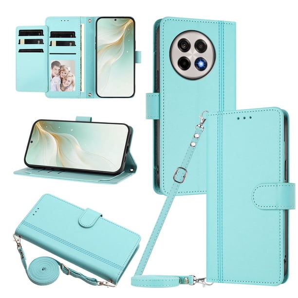 Funda Cartera para OnePlus 13R con Bolsillo para Billetes, Verde Claro