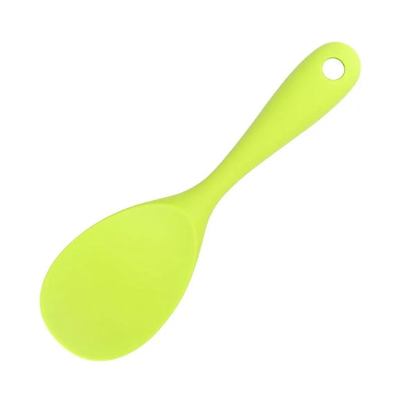 XmhyTop 2 Cucharas de Silicona para Verde sólido, 22.5x6.8 cm - Ideal para Servir Arroz, Papas y Platos Calientes sin Escarchas