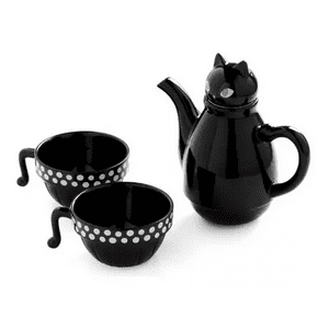 Genérico - Set De Tetera De Gato Con Infusor Y 2 Tazas Mug