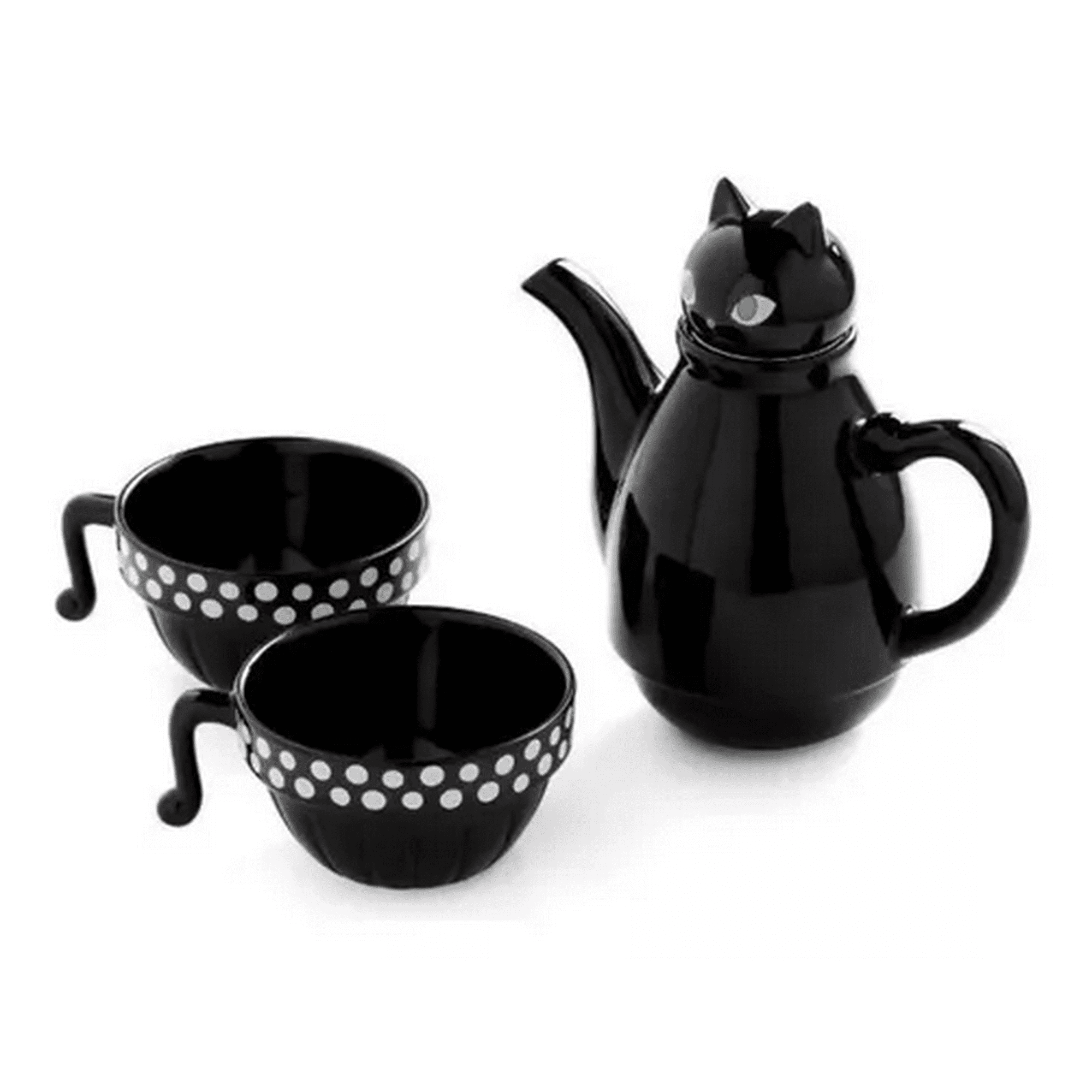 Genérico - Set De Tetera De Gato Con Infusor Y 2 Tazas Mug